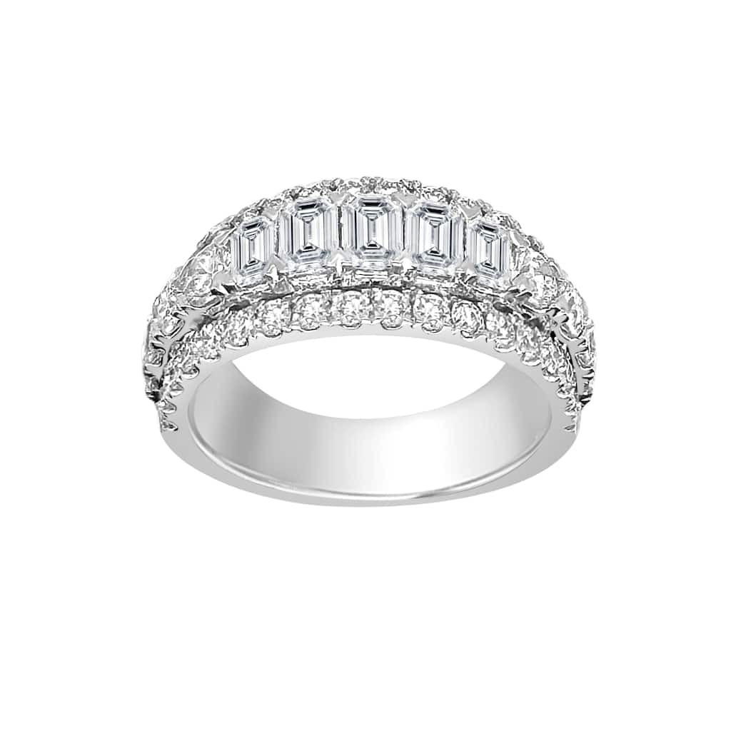 Auriya 14k Gold Lab Grown Emerald-Cut and Round Diamond Band 3.70 ct. tw. (F-G, VS)