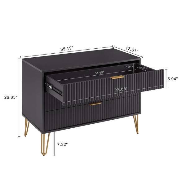 dimension image slide 7 of 13, Manhattan Comfort 2-Piece Dumbo Modern Multi Drawer Dresser Set