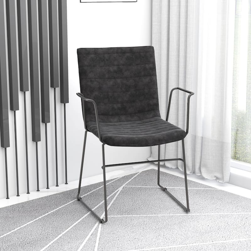 Zylar Ergonomic Guest Chair with Leather, Stainless Steel Base, High-Density Foam, Modern Design for Office or Waiting Room