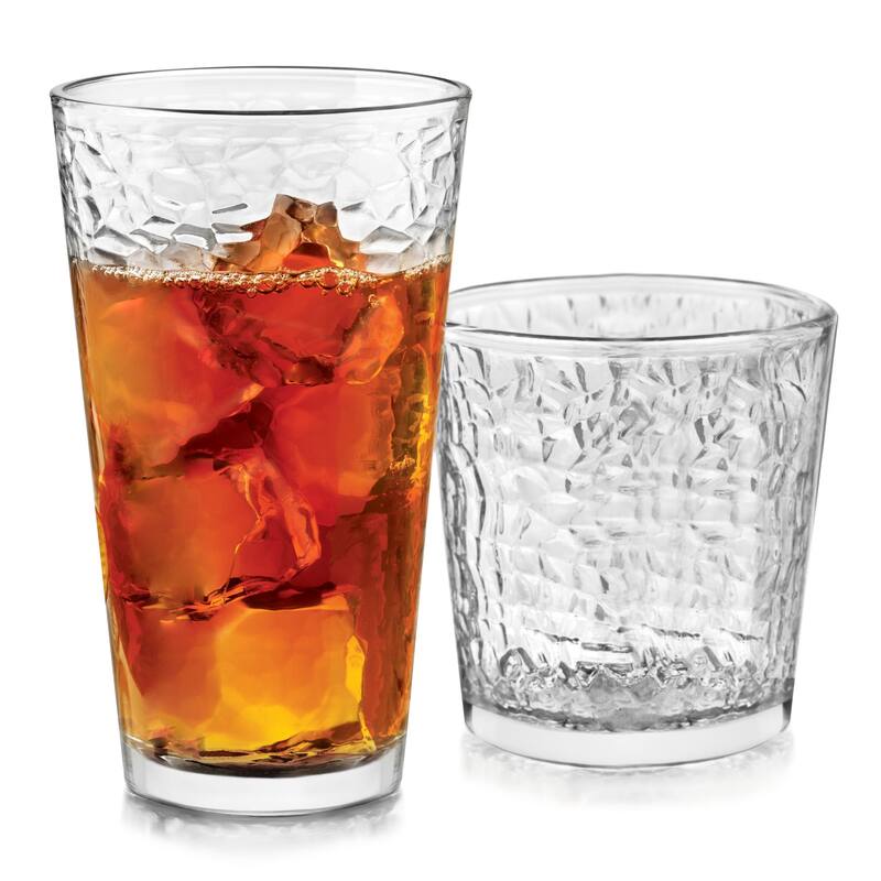 Libbey Frost 16-Piece Tumbler and Rocks Glass Set - Set of 16