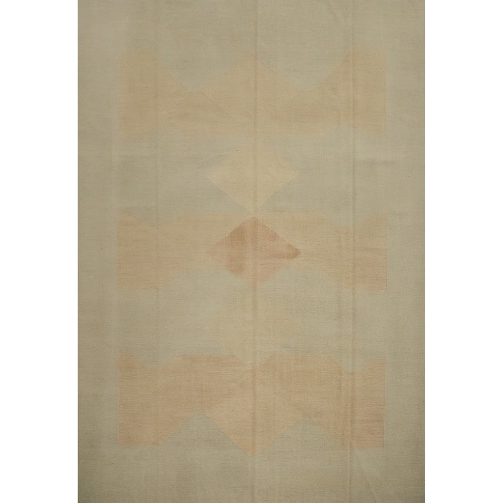 Hand Woven Oriental 100% Wool Carpet Southwestern Tribal Oranges & Rust Kilim Area Rug - 9' 9'' X 8' 3''