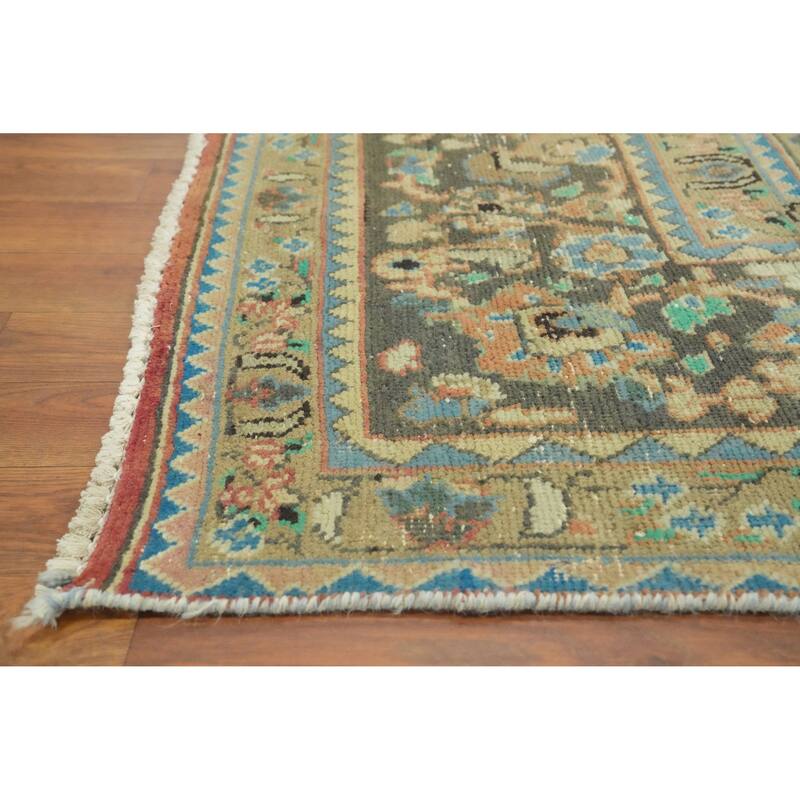 Hand Knotted Oriental 100% Wool Carpet Traditional Floral Oranges & Rust Mashad Area Rug - 12' 5'' X 9' 7''