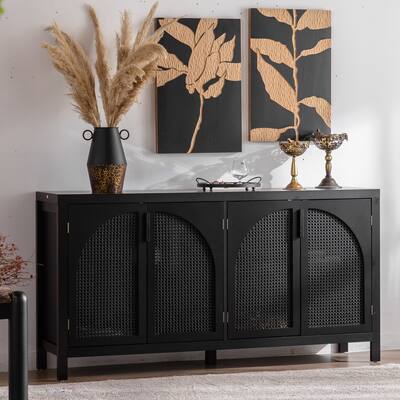 Modern Storage Sideboard Buffet Cabinet with Artificial Rattan Door, Sideboard Buffet Cabinet for Living Room,Kitchen