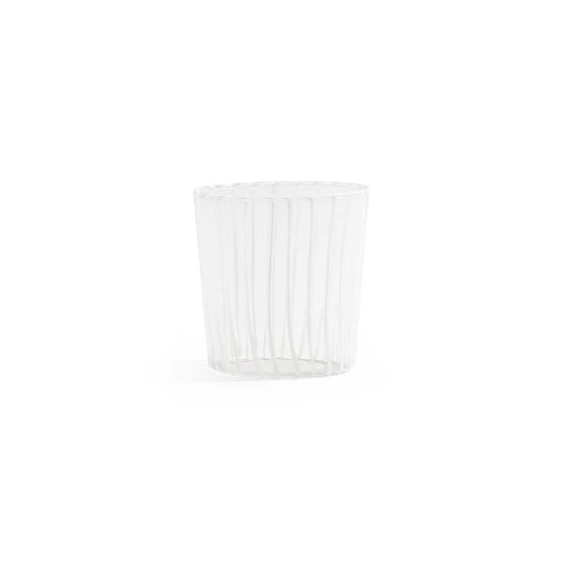 Marina White Stripe Glass Tumblers, Set of 6