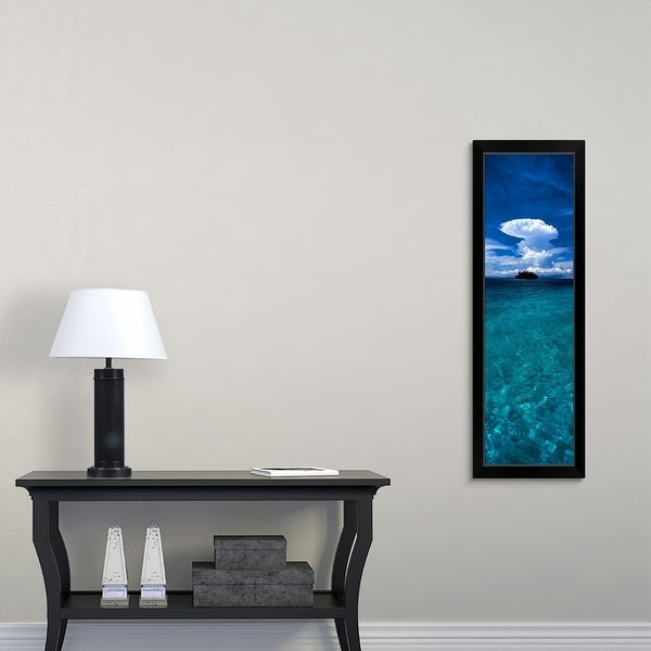 "Trees on an island, San Blas Islands, Panama" Black Framed Print
