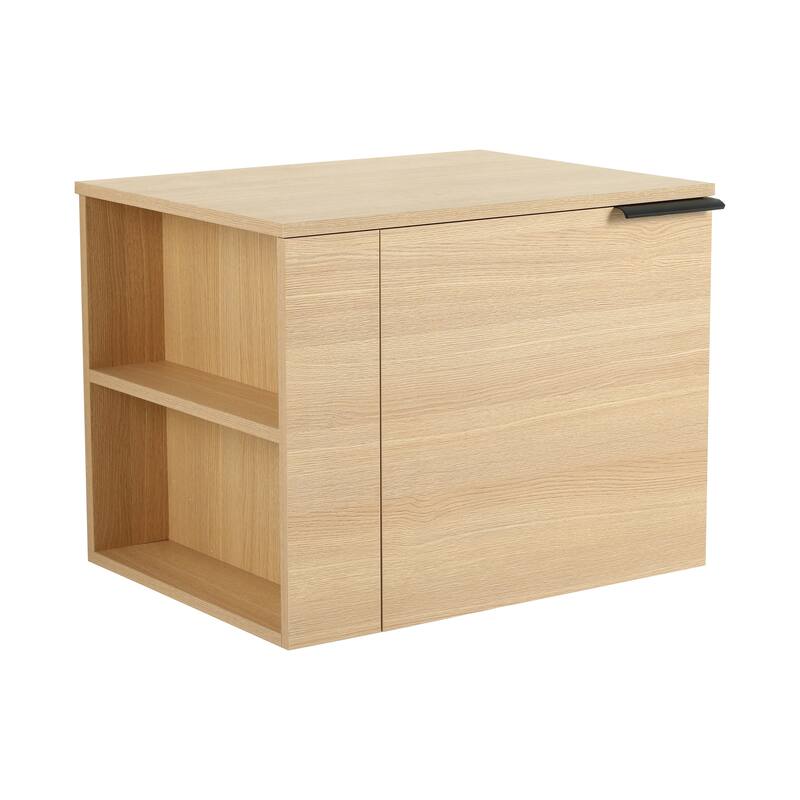 24" Oak Bathroom Vanity Cabinet with Generous Storage, Soft-Close Doors, and Easy Assembly (Sink Not Included)