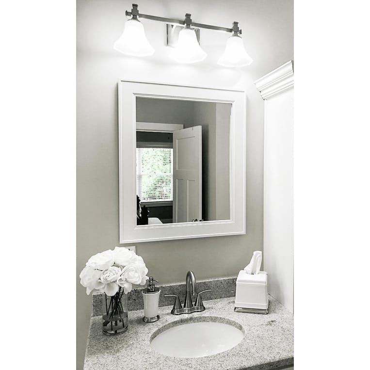 Porter White Framed Vanity Mirror