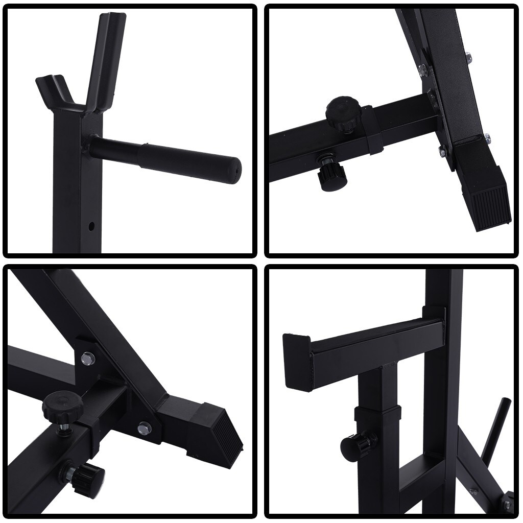 Adjustable squat rack hotsell with dip bars