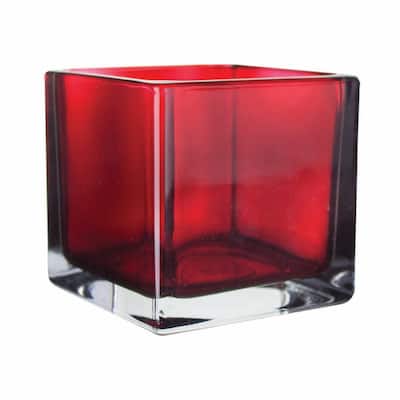 Ruby Red Cube Vase