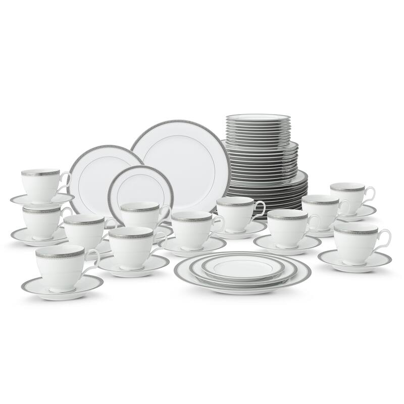 Noritake Charlotta 60-Piece Dinnerware Set, Service For 12 - Platinum