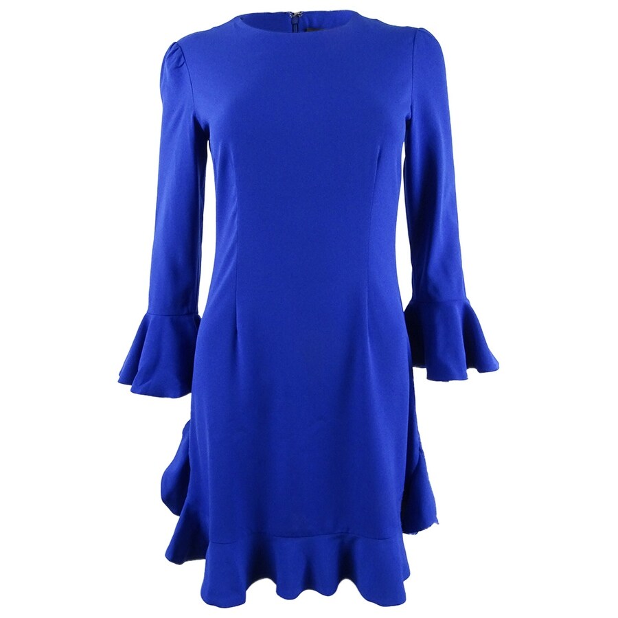 blue shift dress with sleeves