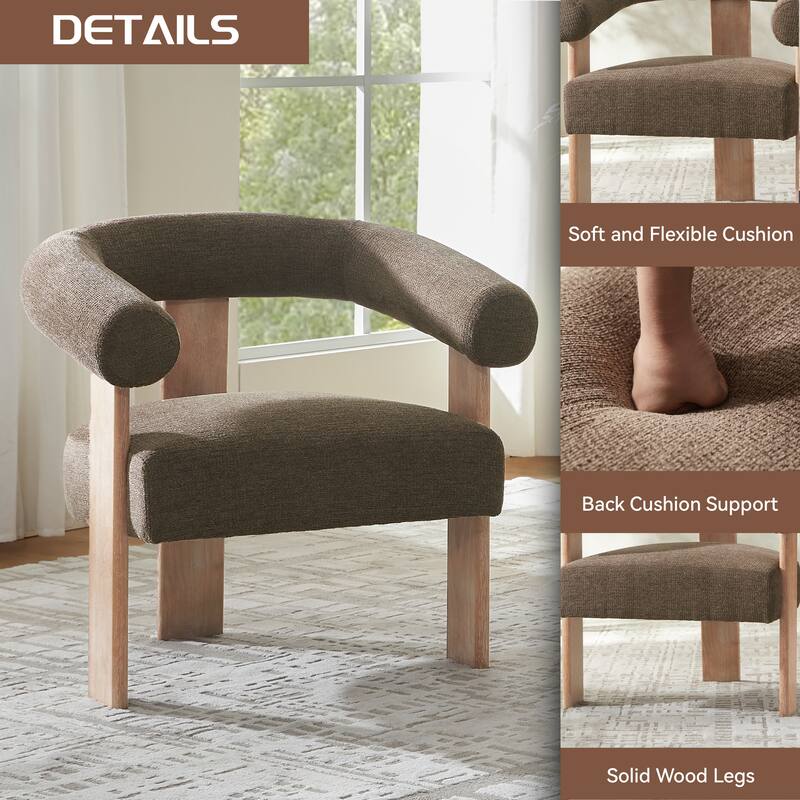 Accent Chair Living Room Chair with Solid Wood Frame