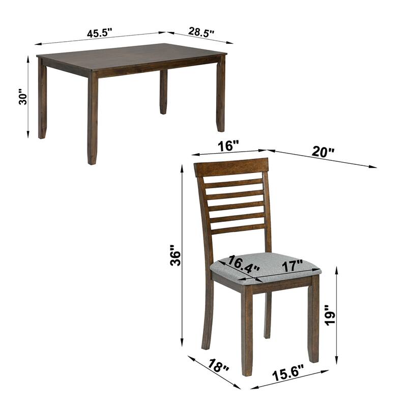 5-piece Rectangular Upholstered Dining Set