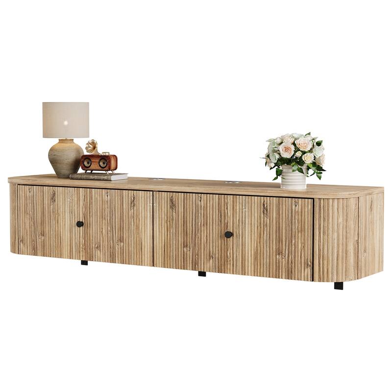 Floating TV Stand, Wall Mounted TV Console with Drawers, Floating Media Console Entertainment Center for Living Room, Bedroom