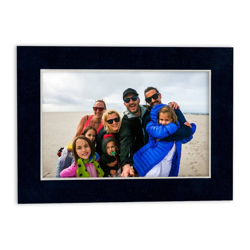 16x16 Mat for 8x8 Photo - Navy Suede Matboard for Frames Measuring 16 x 16 Inches - To Display Art Measuring 8 x 8 Inches