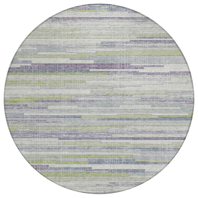 HomeRoots Striped Transitional Rectangle Outdoor Rug
