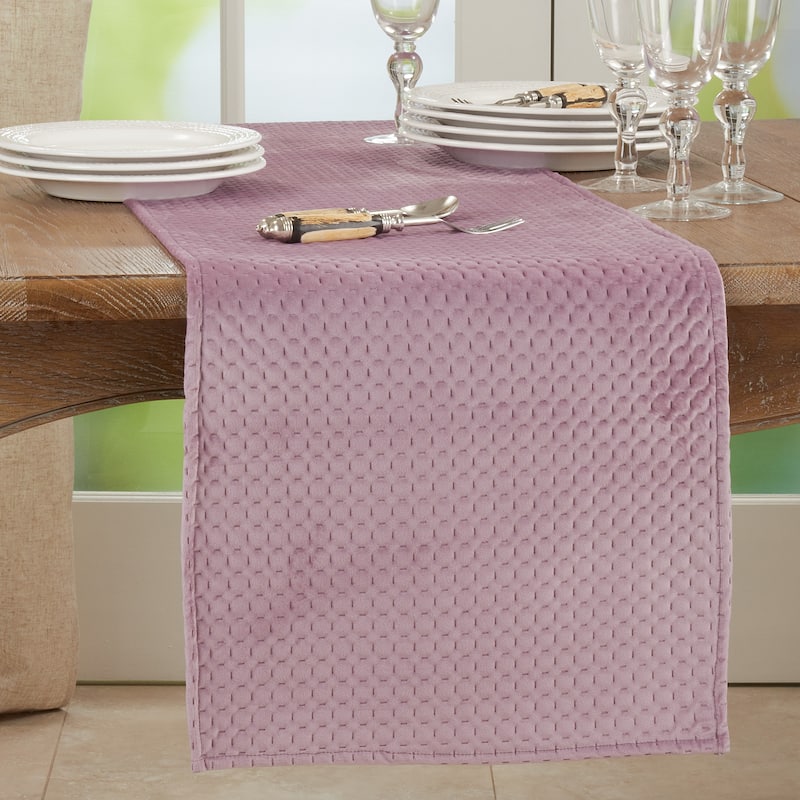 Long Table Runner With Pinsonic Velvet Design - Lavender
