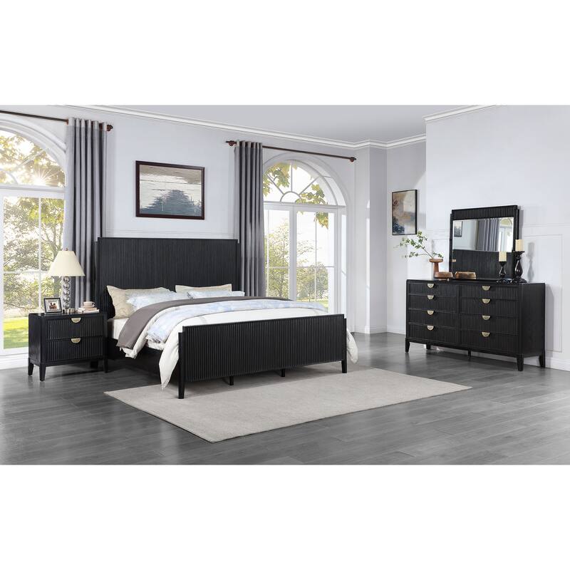 Brookmead Transitional Panel Bedroom Set Black - Queen - 4 Piece