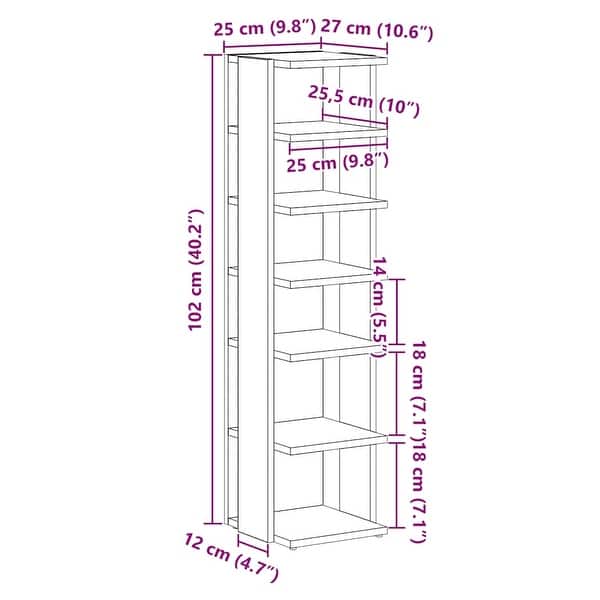 dimension image slide 0 of 3, vidaXL Shoe Cabinet Shoe Storage Organizer for Living Room Engineered Wood