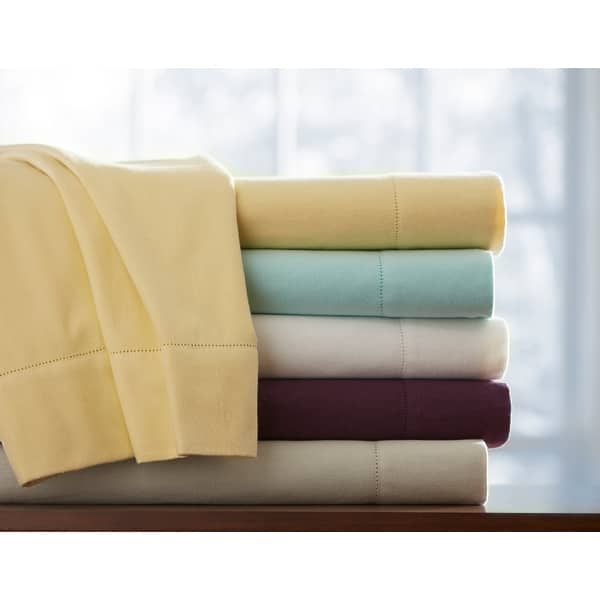 Set Copripiumino King Size Flanella Di Cotone Pointehaven | Bianco 100% Cotone 175 Gsm | 279x243 Cm + 2 Federe - 4