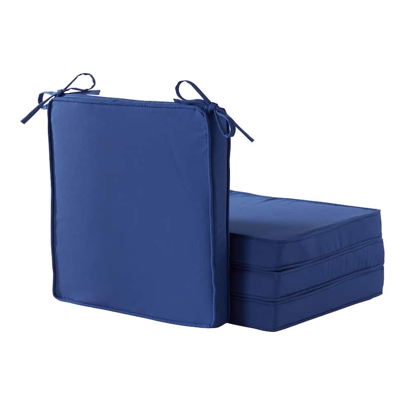 Greendale Home Fashions 18-Inch Square Outdoor Chair Pad (4-Pack) - Marine Blue