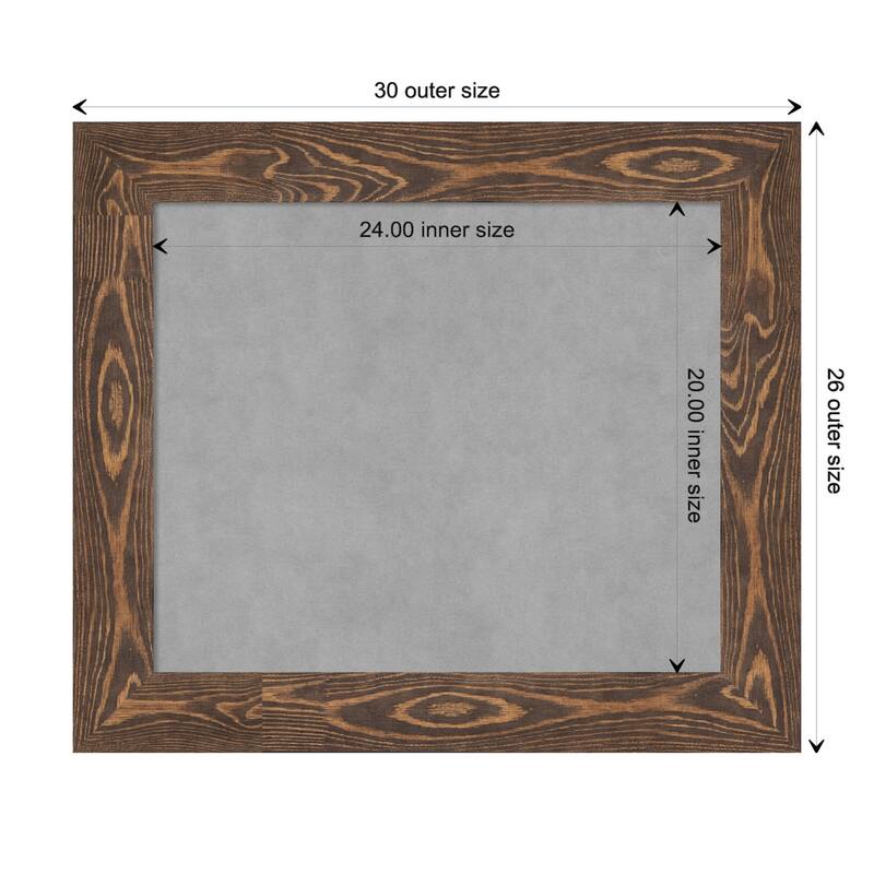 Amanti Art Bridge Brown Framed Magnetic Board - Board Size 24x20