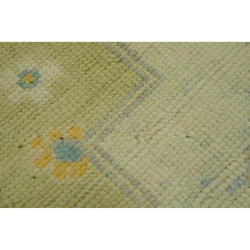 Handmade Wool Oushak Turkish Area Rug, Medallion Geometric Carpet - 10' 1'' X 8' 6''