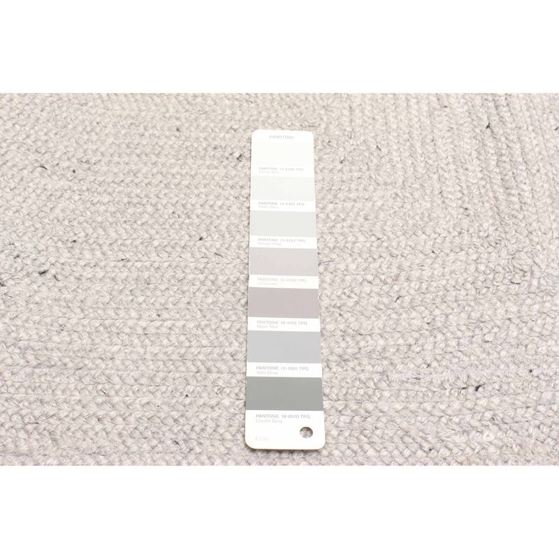 ECARPETGALLERY Braid weave Sienna Light Grey Wool Rug - 3'2 x 5'0