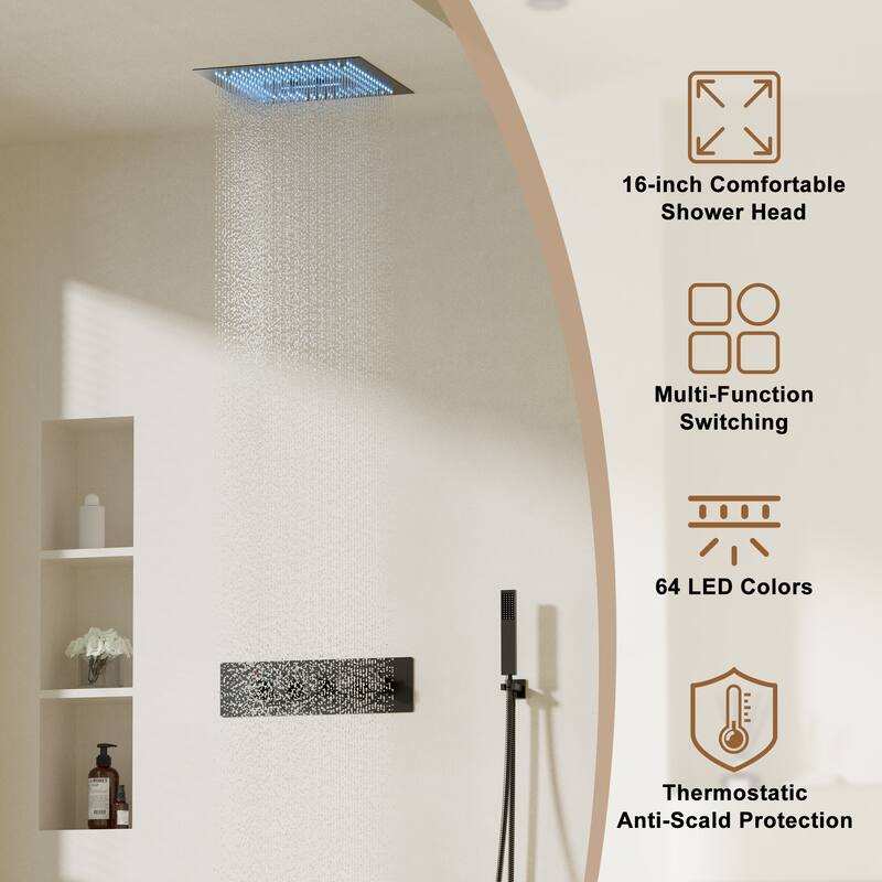 4 Functions Shower System with Multi-Function Remote Control 64 Color Lights
