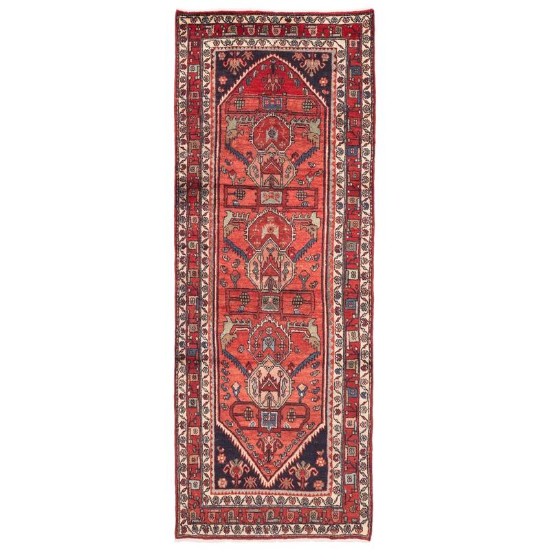 ECARPETGALLERY Hand-knotted Anadol Red Wool Rug - 3'8 x 9'9