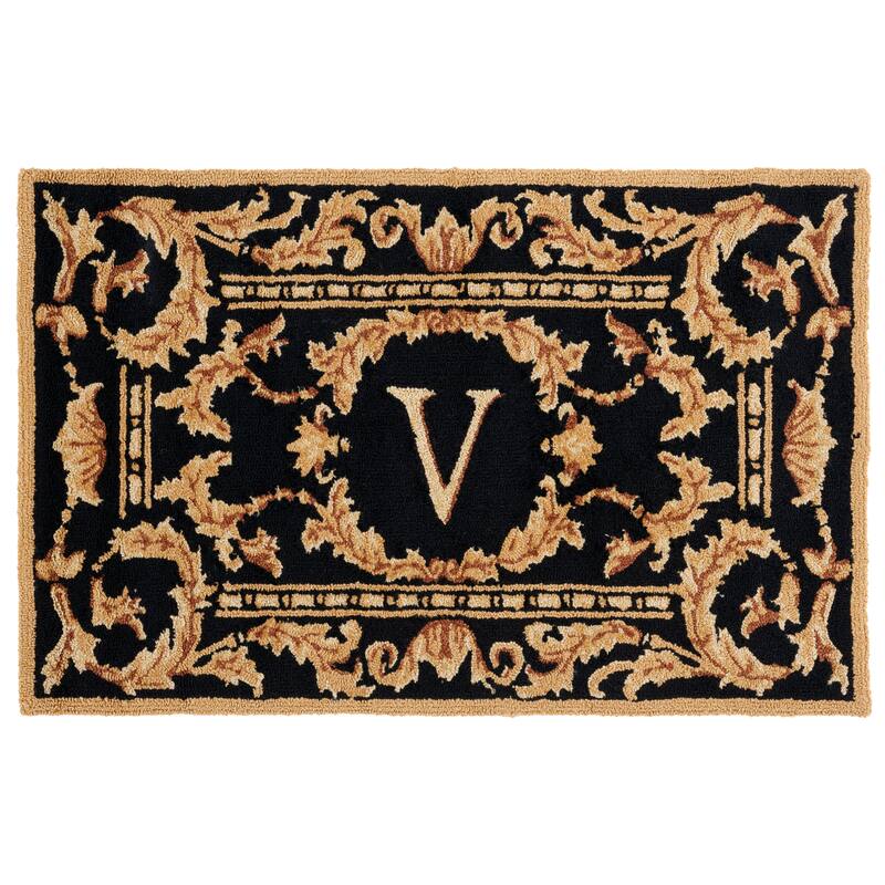 SAFAVIEH Handmade Monogram Kyousuke Casual Rug - 2' 6" x 4' - Black - V