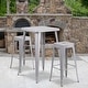 preview thumbnail 23 of 37, 23.75-inch Square Metal Indoor-Outdoor Bar Table Set - 27.75"W x 27.75"D x 40"H Silver