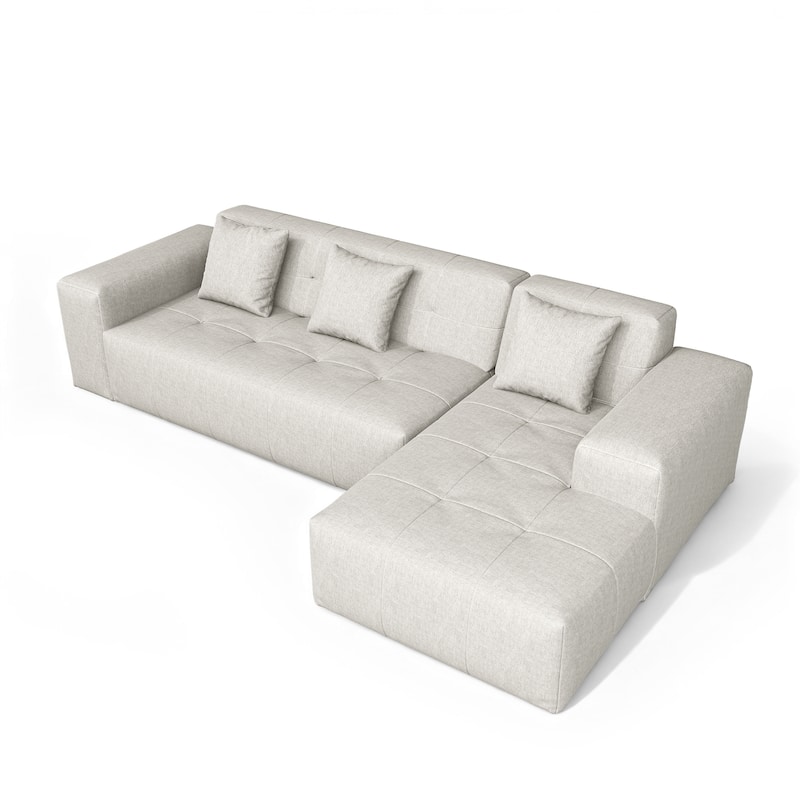 Outdoor No Assembly Patio Sofa with Chaise