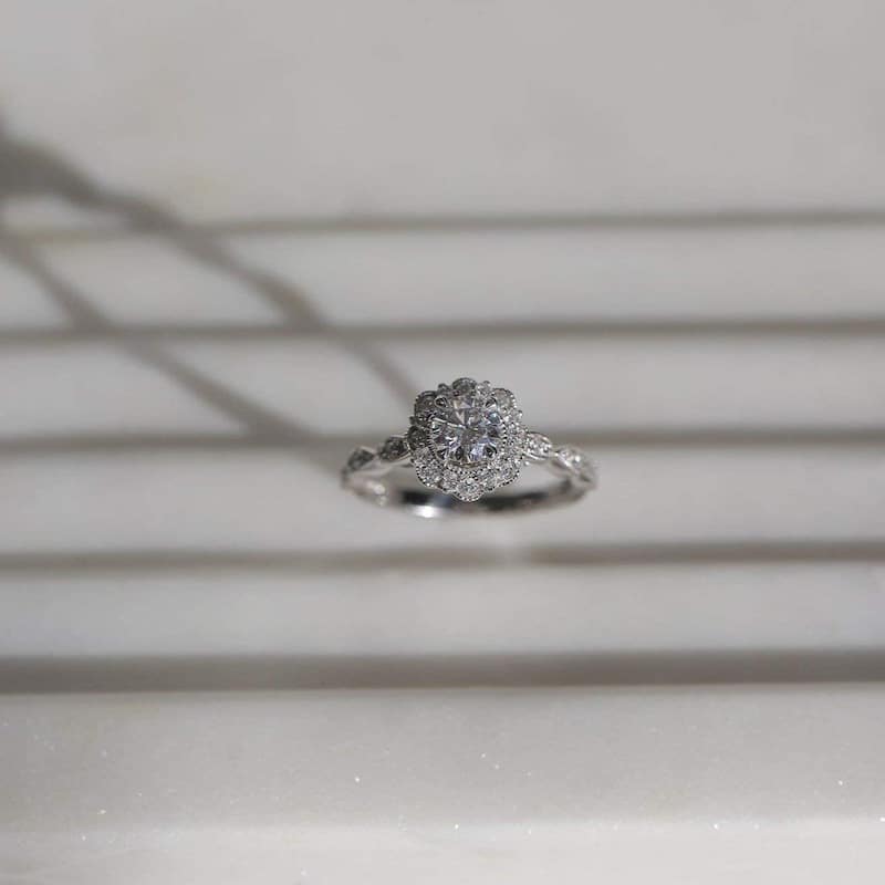 Annello by Kobelli 10K Gold Moissanite The Floral Spring Ring (HI/VS, HI/I)