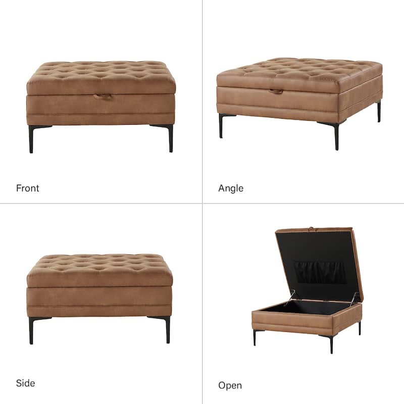 Ipiutak Modern 2 - Piece Upholstered Button-tufted Sectional with Storage Ottoman