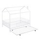 preview thumbnail 20 of 26, Full Size House Bed with Semi-enclosed Fence and Twin Size Trundle