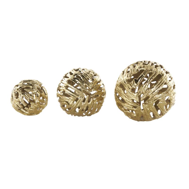 Aluminum Metal Abstract Metallic Cutout Orbs & Vase Filler - Set of 3 Silver or Gold - Roche River Decor - Gold