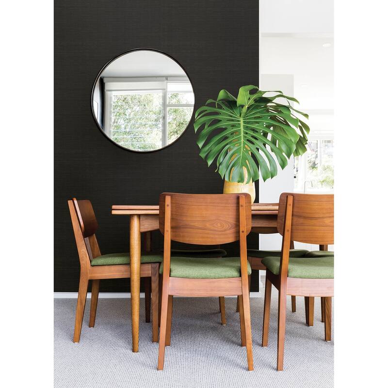 A-Street Prints Colcord Black Sisal Grasscloth Wallpaper