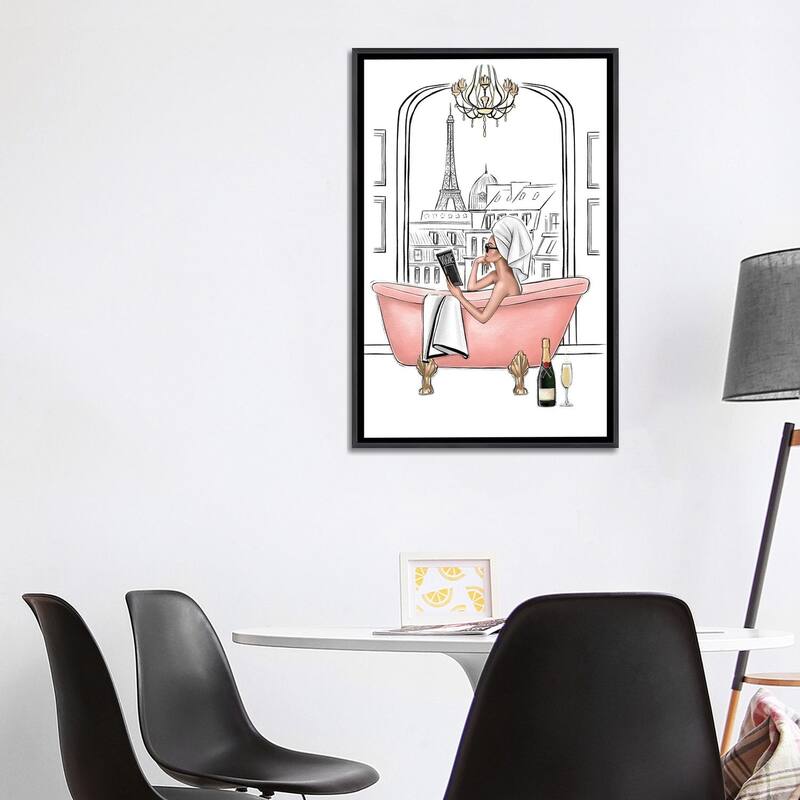 iCanvas "Relax In Bathroom In Paris" by LaLana Arts Framed