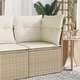 preview thumbnail 61 of 152, vidaXL Patio Sofa with Cushions Outdoor Seating Sectional Sofa Poly Rattan 24.4 x 24.4 x 27.2 in - Beige and cream corner sofa