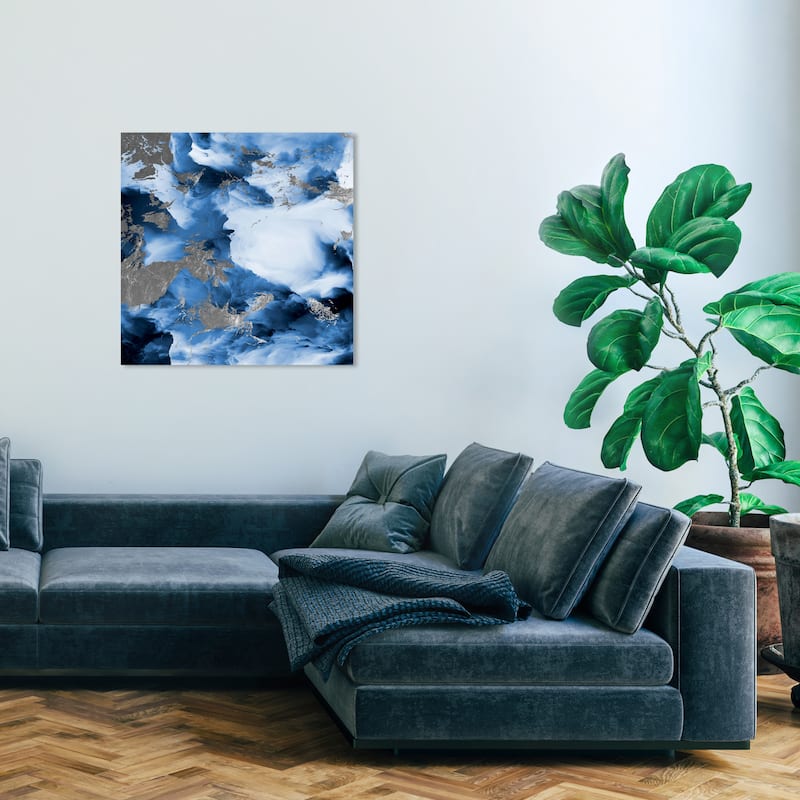 Wynwood Studio Canvas Abstract Faith Blue Blue and Light Blue Modern & Contemporary Wall Art Canvas Print - 30 x 30