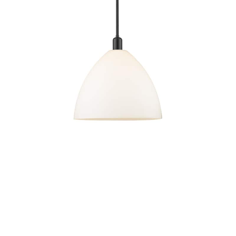 Innovations Lighting 716-1S-18-16 Bristol Pendant Bristol 16" Wide - Matte Black / Matte White
