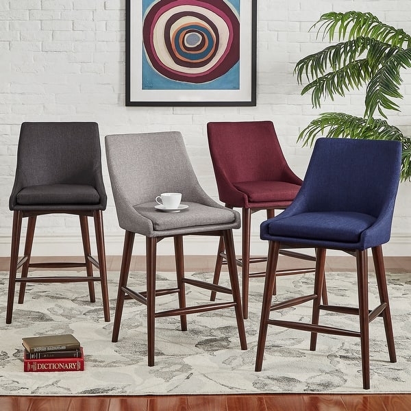 Sasha Espresso Barrel Back Counter Stools (Set of 2) iNSPIRE Q Modern