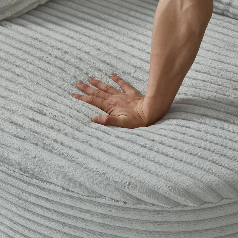 GDFStudio - 360° Swivel 55.9" Corduroy Upholstered Barrel Accent Chair