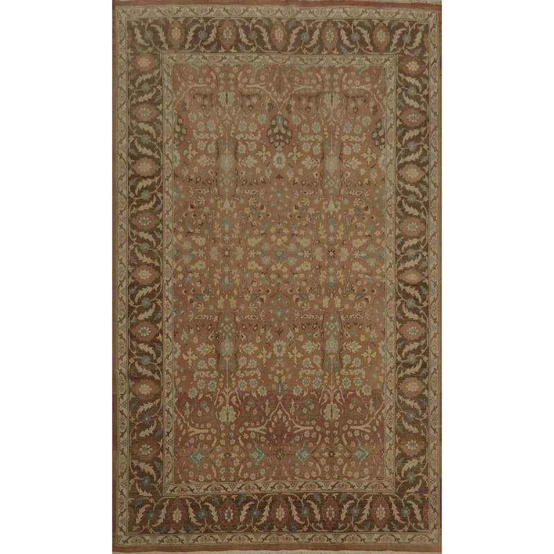 Hand Knotted Oriental 100% Wool Carpet Traditional All-Over Oranges & Rust Ziegler Area Rug - 10' 0'' X 6' 9''