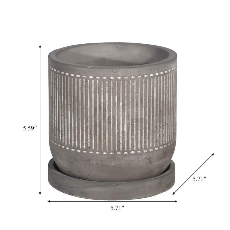 Sagebrook Home Modern Natural Cement Planter