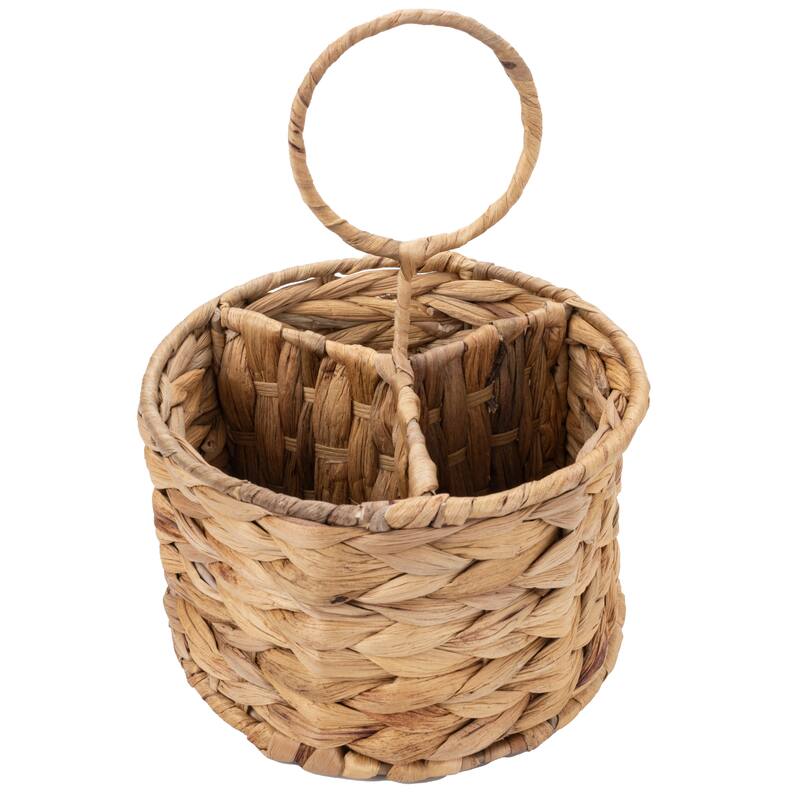 JoJo Fletcher Woven Natural Water Hyacinth Kitchen/Utensil Caddy