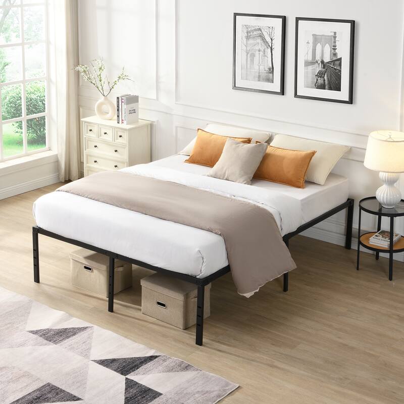 Full Size Bed Frame , Heavy Duty Metal Bed Frame , Quick & Easy Assembly, No Noise