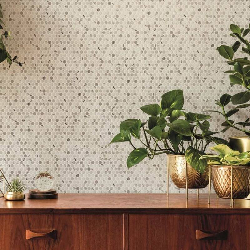 Eterna Penny 12x12 Glass Round Mosaic Tile - Floor, Wall, Backsplash - 1 Sheet (0.88 Sq. ft.) - Alaia