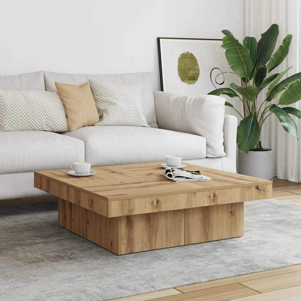 vidaXL Coffee Table Artisan Oak Engineered Wood Medium Coffee Table - 35.4 x 35.4 x 11.0